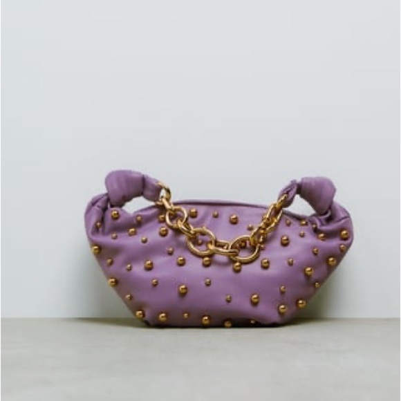 NWT. Zara Purple Mini Bag with Beads. - Picture 6 of 7